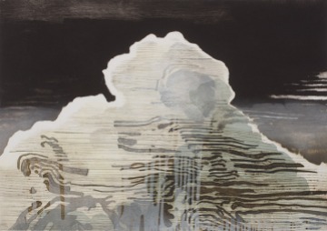 Katherine Jones, A Stony Weigh of Cloud, collagraph and block print on paper, 72 x 96 cm, edition of 25